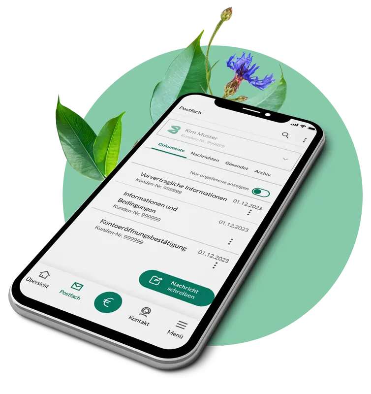 UmweltBanking App Postfach Mockup